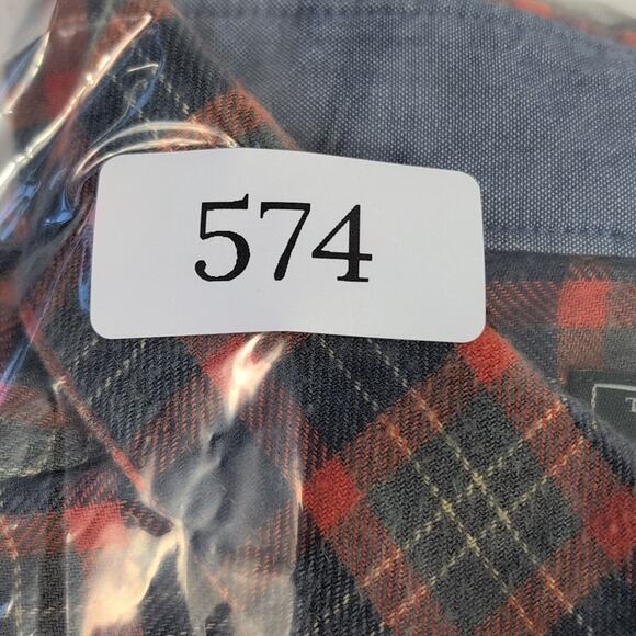 Woolrich Trout Run Mens M Flannel Shirt Plaid Orange Blue Long Sleeve Cotton - Picture 15 of 15